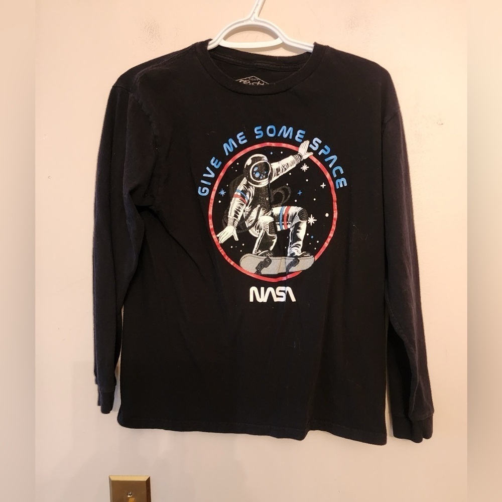 Eighty eight nasa black long sleeve t shirt size youth xl